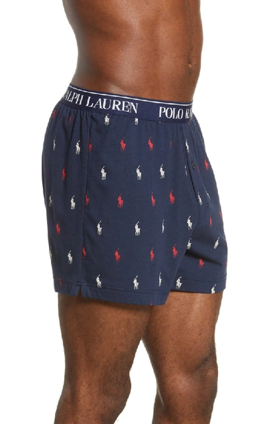 Shop Polo Ralph Lauren Cotton & Modal Boxers In Cruise Navy/ Red/ White