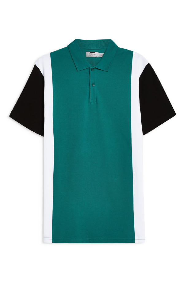 Topman Colorblock Polo Shirt In Green Multi | ModeSens