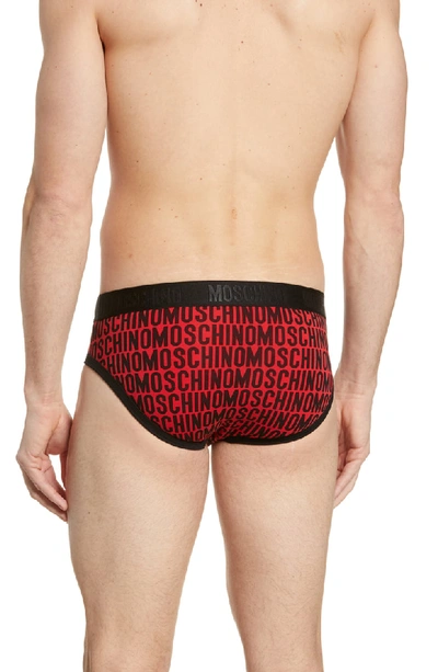 Shop Moschino Logo Briefs In Red