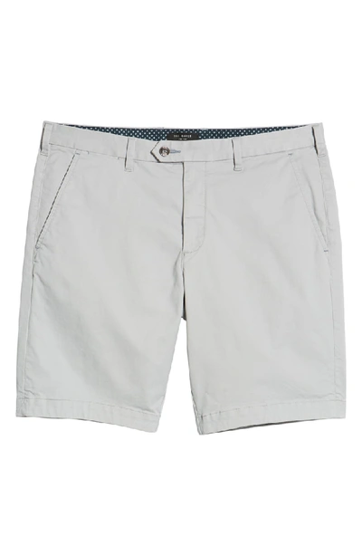 Shop Ted Baker Selshor Slim Chino Shorts In Lt-grey