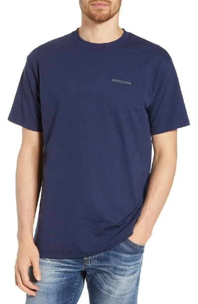 Shop Patagonia Fitz Roy Smallmouth Responsibili-tee Regular Fit T-shirt In Classic Navy