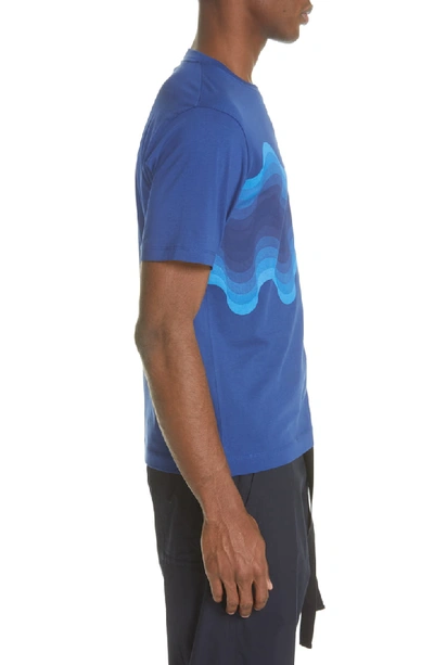 Shop Dries Van Noten Welle Wave Print T-shirt In Blue