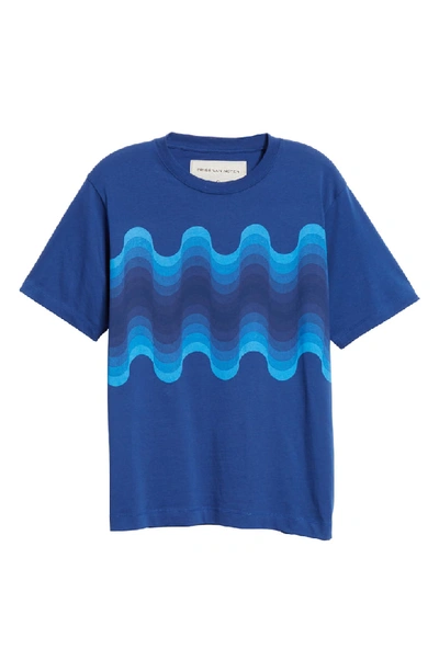 Shop Dries Van Noten Welle Wave Print T-shirt In Blue