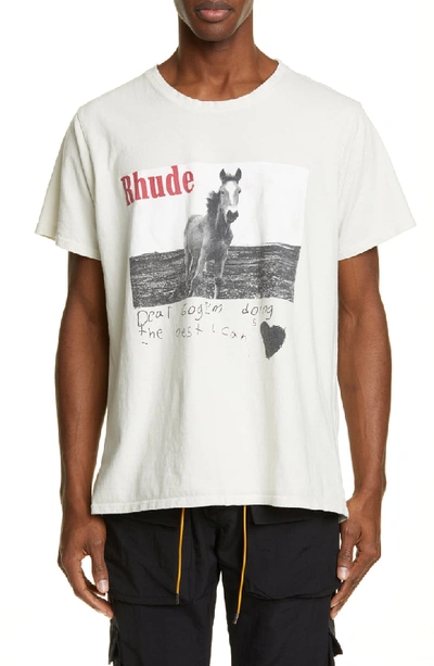 Shop Rhude Horse Graphic T-shirt In White
