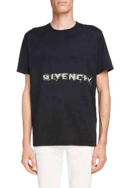 Shop Givenchy Graffiti Logo T-shirt In Black