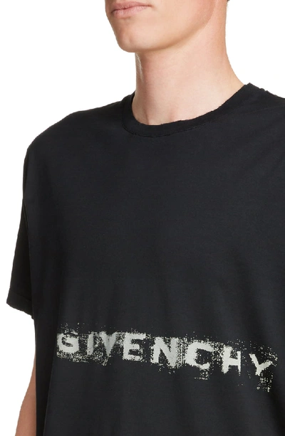 Shop Givenchy Graffiti Logo T-shirt In Black