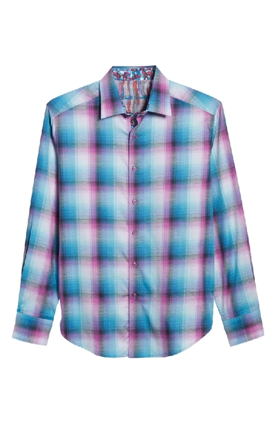 Shop Robert Graham Dion Classic Fit Check Cotton Shirt In Magenta