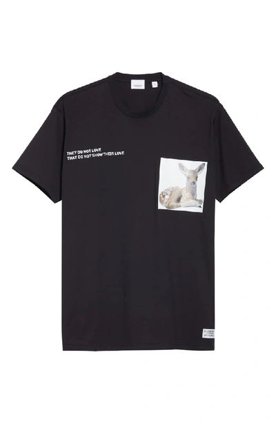 Shop Burberry Deer Print T-shirt In Black