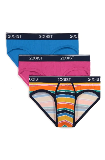 Shop 2(x)ist 3-pack No-show Briefs In Very Berry/ Blue Aster/ Multi