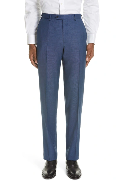 Shop Emporio Armani G Line Trim Fit Sharkskin Wool Suit In Blue