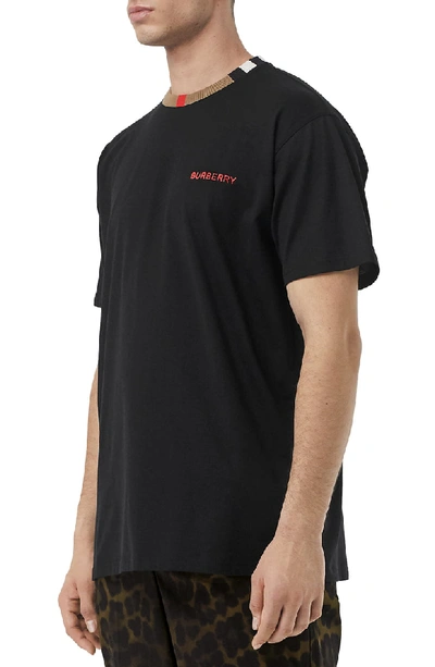 Shop Burberry Jayson Icon Stripe T-shirt In Black