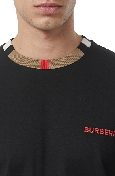 Shop Burberry Jayson Icon Stripe T-shirt In Black