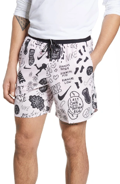 Shop Nike Flex Stride Nathan Bell Shorts In Pink Foam/black/silver