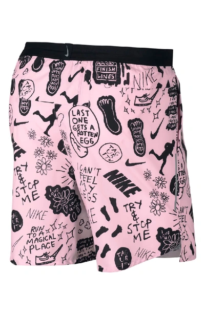 Shop Nike Flex Stride Nathan Bell Shorts In Pink Foam/black/silver