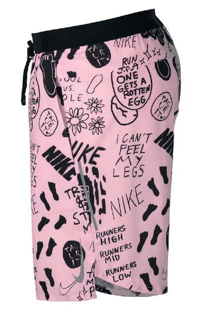 Shop Nike Flex Stride Nathan Bell Shorts In Pink Foam/black/silver