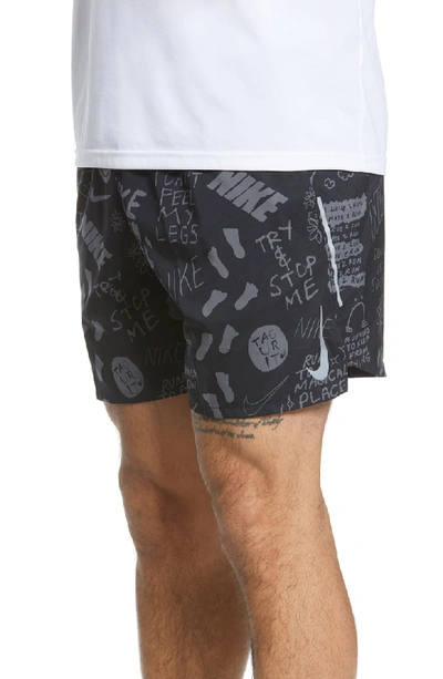 Shop Nike Flex Stride Nathan Bell Shorts In Black/ Black/ Metallic Silver