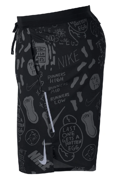 Shop Nike Flex Stride Nathan Bell Shorts In Black/ Black/ Metallic Silver