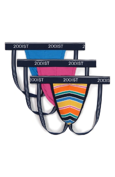 Shop 2(x)ist 3-pack Stretch Jock Straps In Very Berry/ Blue Aster/ Multi