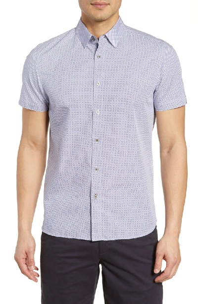 Shop Ted Baker Chadwi Slim Fit Geo Print Shirt In Navy