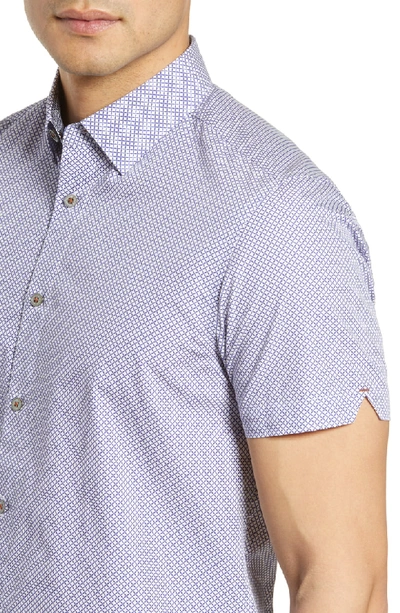 Shop Ted Baker Chadwi Slim Fit Geo Print Shirt In Navy