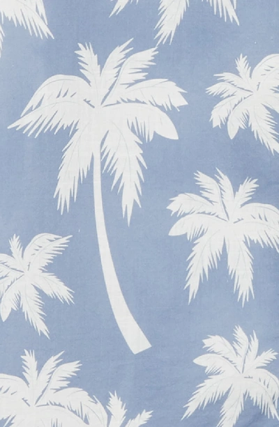 Shop Officine Generale Palm Print Shirt In Indigo White