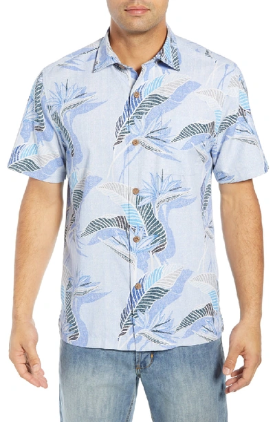 Shop Tommy Bahama Classic Fit South Pacific Paradise Silk Blend Shirt In Lt Sky