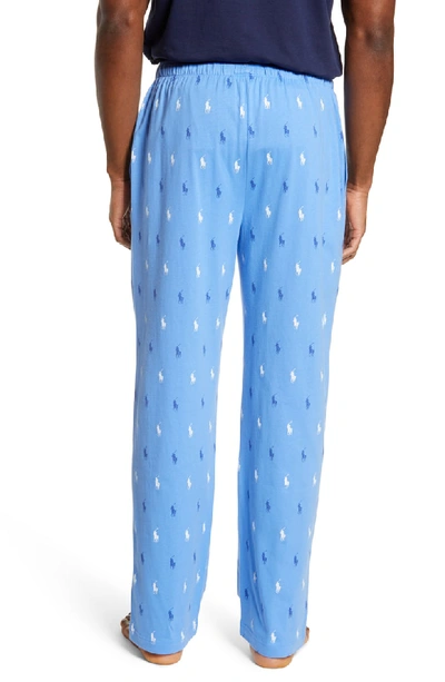 Shop Polo Ralph Lauren Allover Print Knit Lounge Pants In Harbor Island Blue