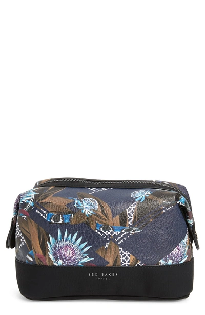 Shop Ted Baker Print Travel Bag In Navy