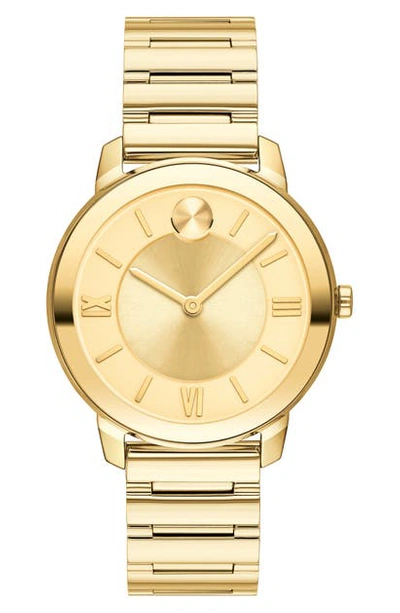 Shop Movado Bold Bracelet Watch, 32mm In Gold/ White/ Gold