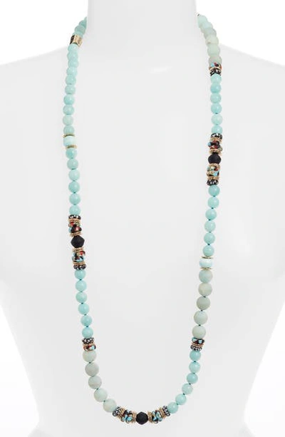 Shop Akola Annie Long Beaded Necklace In Amazonite