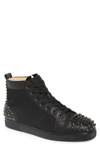 Shop Christian Louboutin Ac Lou Spikes 2 High Top Sneaker In Black