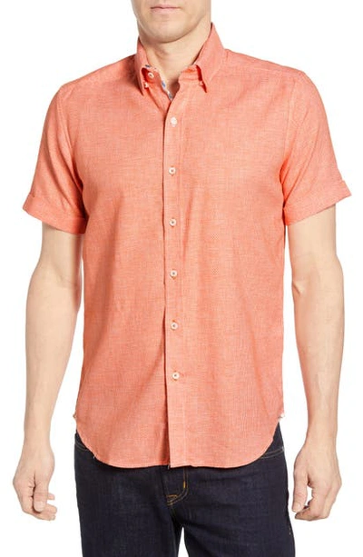 Shop Robert Graham Liam Tailored Fit Sport Shirt In Orange