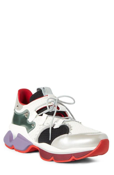 Shop Christian Louboutin Red Runner Sneaker In Version Multi