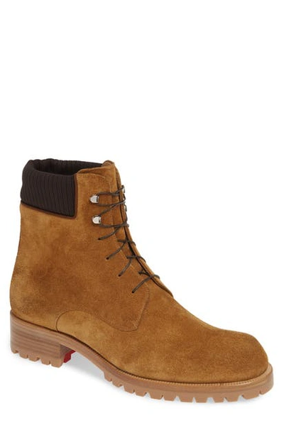 Shop Christian Louboutin Trapman Hiking Boot In Terra Brown