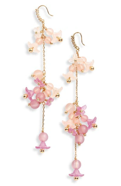 Shop Kate Spade Full Floret Linear Earrings In Pink Multi