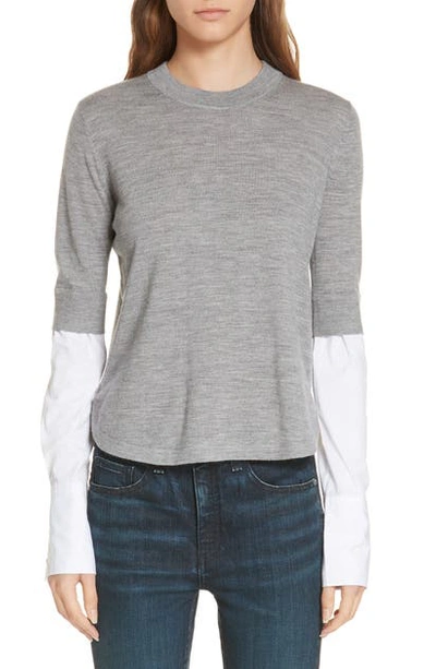 Shop Veronica Beard Roscoe Layered Sweater In Grey Melange