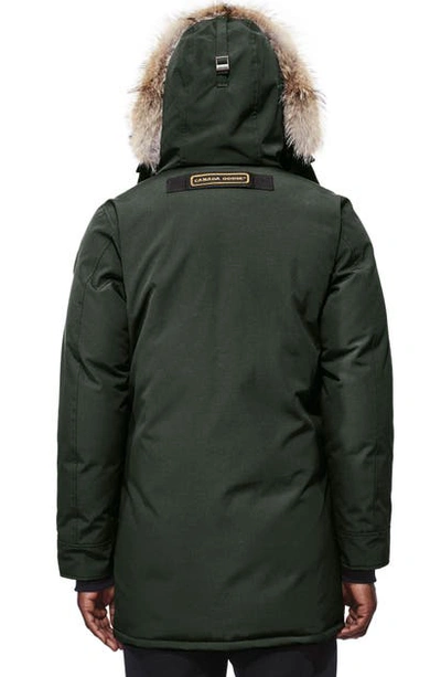 Shop Canada Goose Langford Slim Fit Down Parka With Genuine Coyote Fur Trim In Volcano