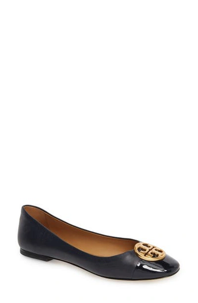 Shop Tory Burch Chelsea Cap Toe Ballet Flat In Perfect Navy/ Perfect Navy