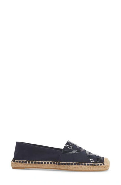 Shop Tory Burch Poppy Logo Espadrille Flat In Royal Navy/royal Navy