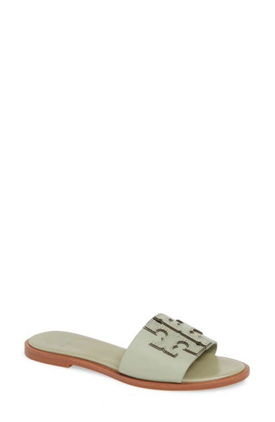 Shop Tory Burch Ines Slide Sandal In Garden Sage / Silver