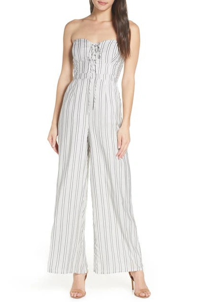 Shop Ali & Jay X Dress Up Buttercup Game Day Strapless Jumpsuit In Stripe