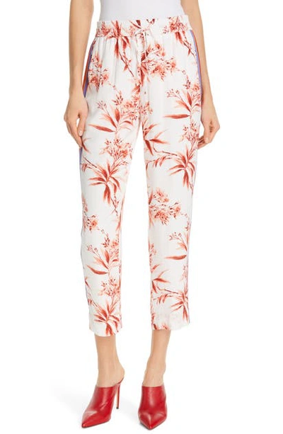 Shop Joie Quisy Toile Side Stripe Pants In Porcelain