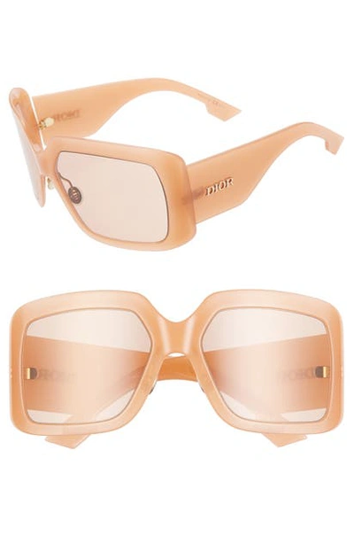 Shop Dior So Light 61mm Flat Front Square Sunglasses In Pink/ Pink