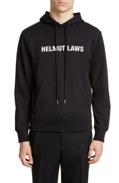 Shop Helmut Lang Helmut Laws Hooded Sweatshirt In Black Basalt