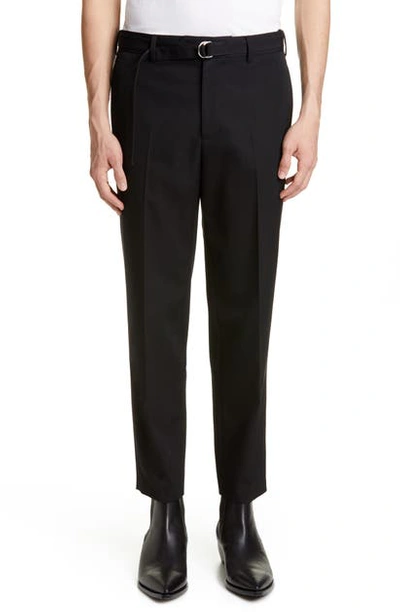 Shop Helmut Lang Crop Slim Fit Wool Dress Pants In Black