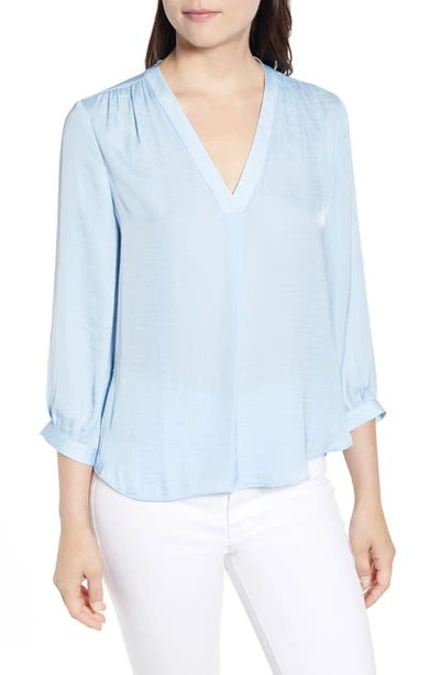 Shop Vince Camuto Rumple Fabric Blouse In Bluebell