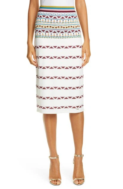 Shop Ted Baker Coari Geo Pattern Knit Skirt In Ivory