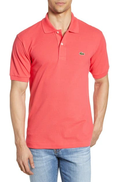 Shop Lacoste L1212 Regular Fit Pique Polo In Sirop Pink