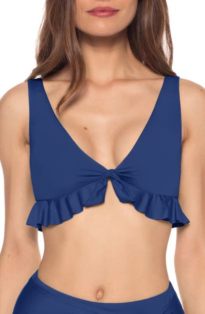 Shop Isabella Rose Double Take Bikini Top In Navy