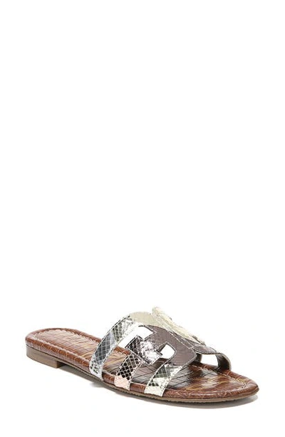 Shop Sam Edelman Bay Cutout Slide Sandal In Metallic Multi Leather